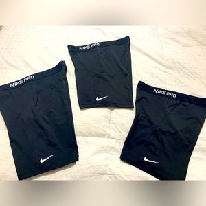 3 Pairs Nike Pro Spandex Shorts-Size Large